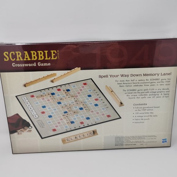 Hasbro Retro Series Scrabble Crossword Game - Picture 2 of 4